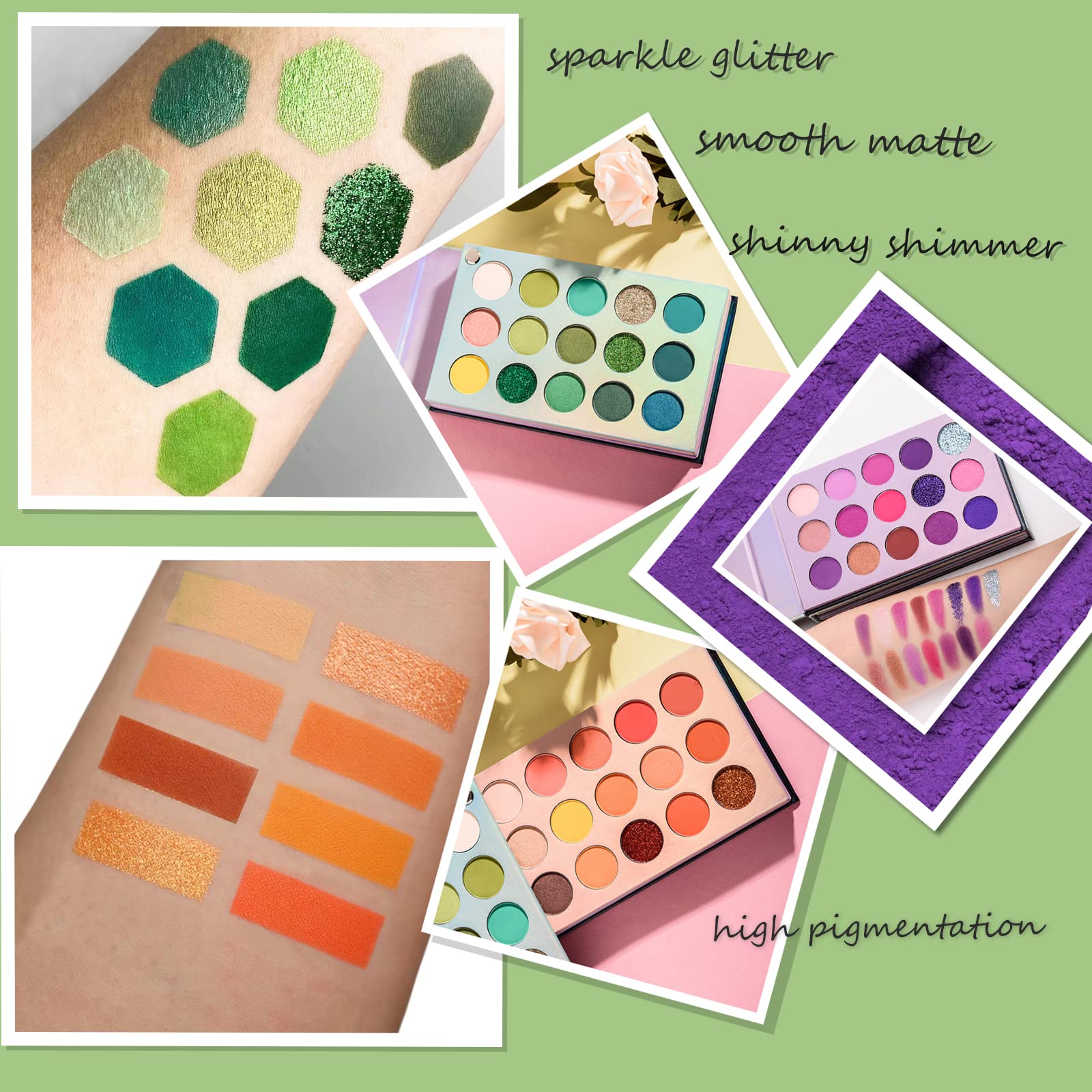 MYUANGO Color Board foil-shimmer swatches showcase metallic finishes for festive evening styles
