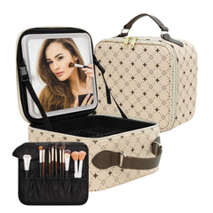 MYUREN travel makeup bag closed view for compact, organized packing on trips.