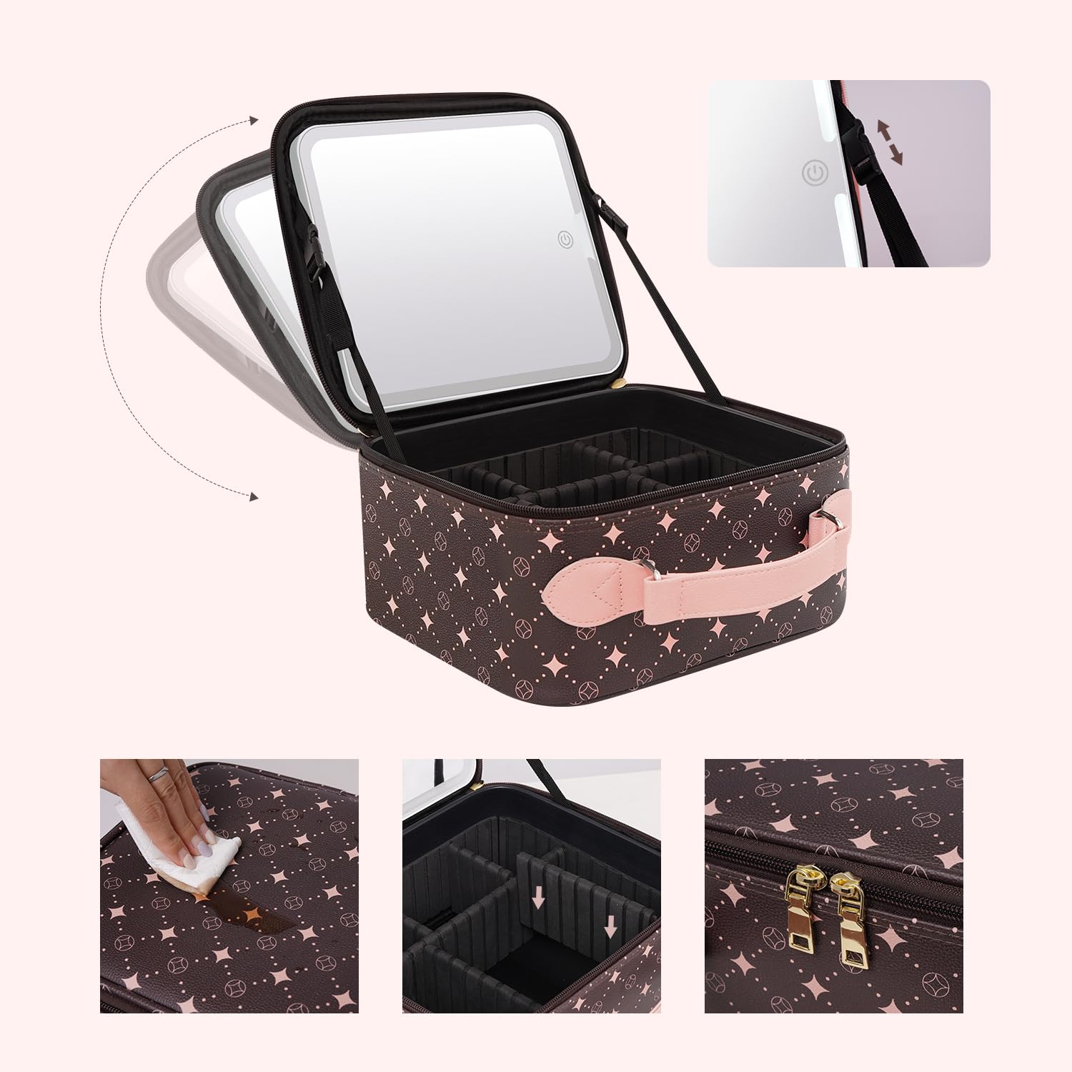 MYUREN adjustable dividers customize space for different cosmetics