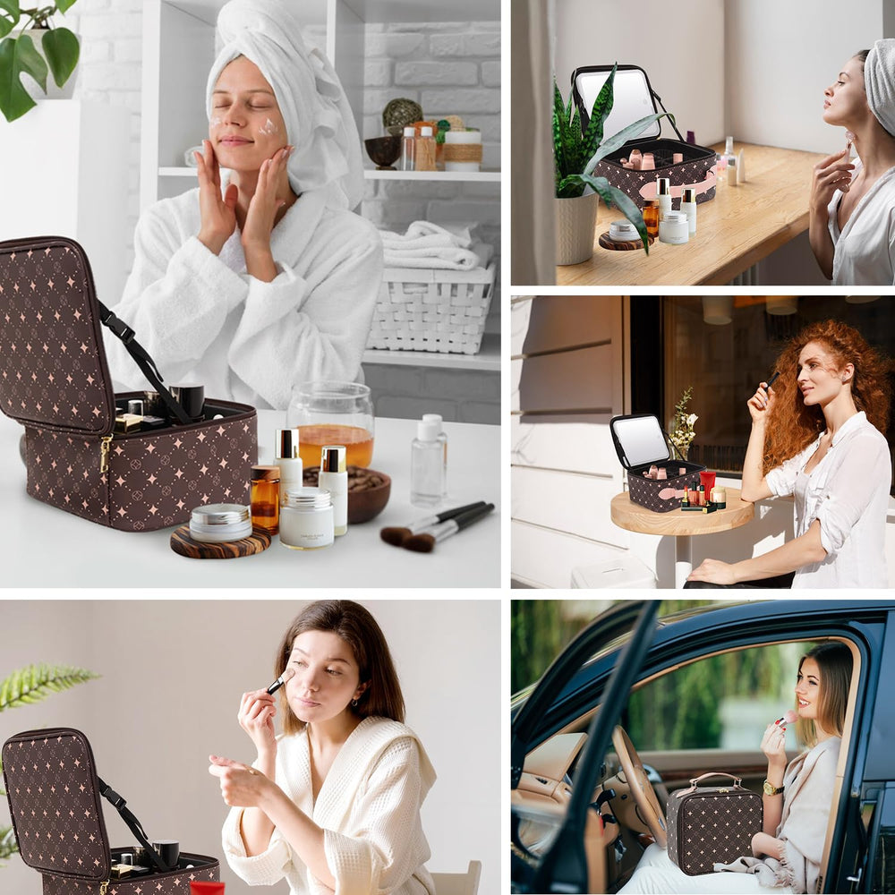 MYUREN includes cosmetic bag, brush board, mirror, and charging cable