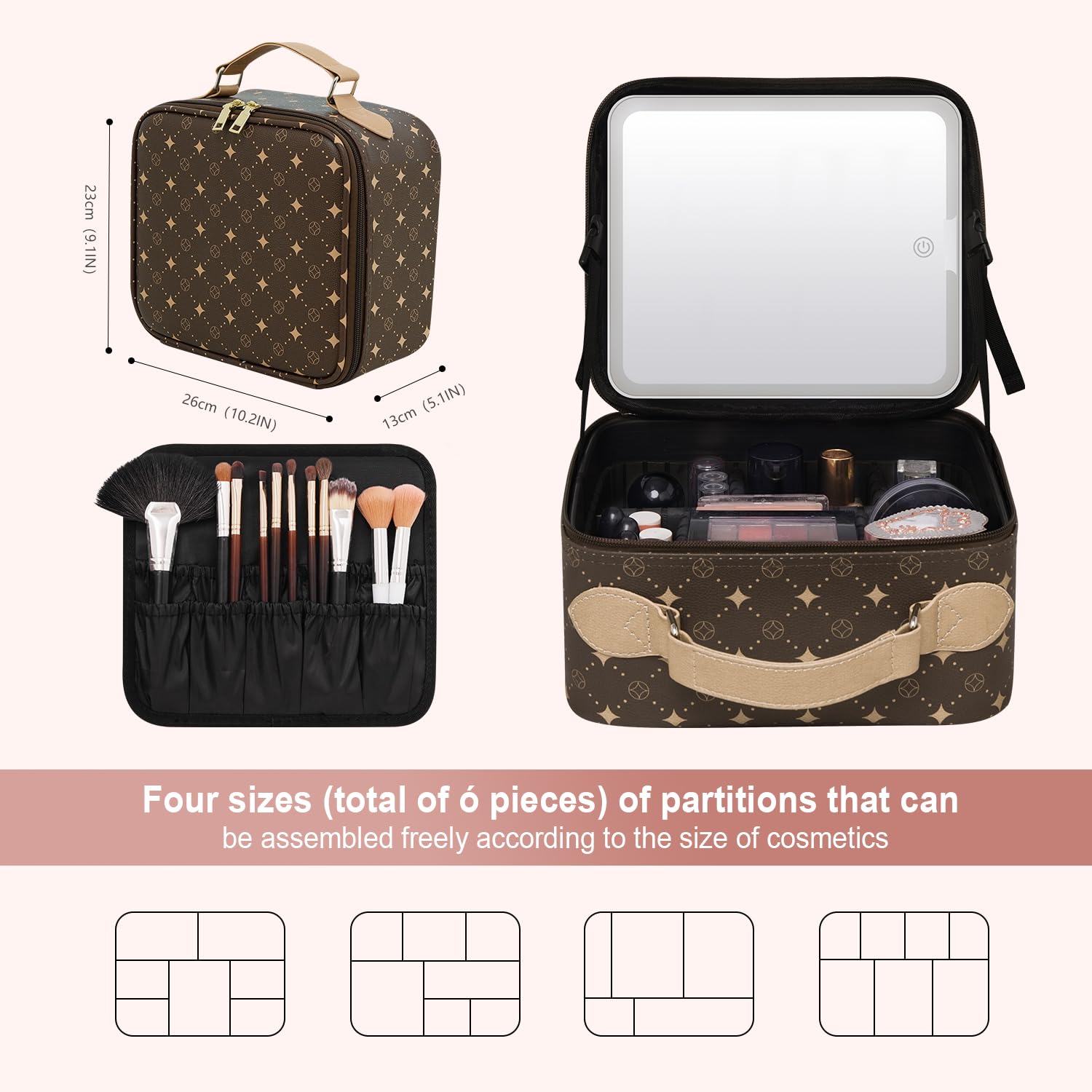 MYUREN waterproof cosmetic organizer cleans easily after splashes or stains.