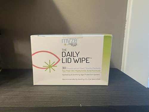 Myze Daily Lid Wipe individually wrapped wipes for on-the-go cleansing.
