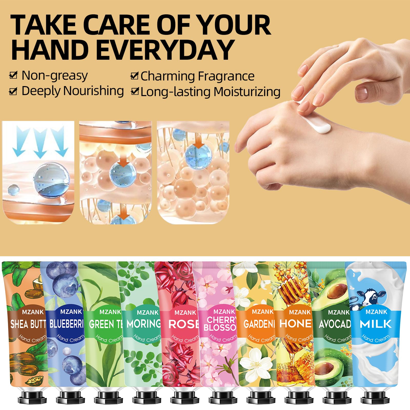 MZANK cruelty-free hand cream ingredients offer rich moisture without animal testing.
