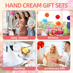 MZANK rose-flavored hand cream packaging showing a wedding favor concept.