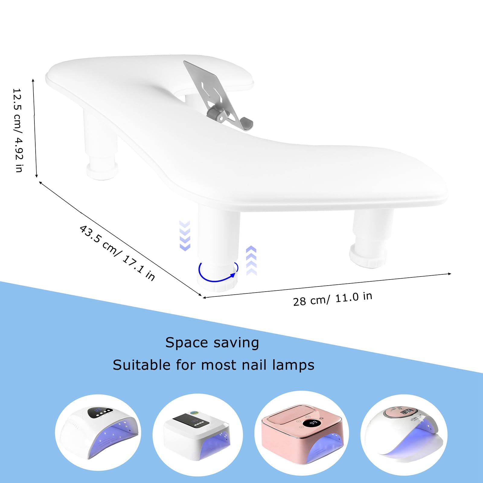 MZCMSL U-shaped nail hand rest supports stable positioning.