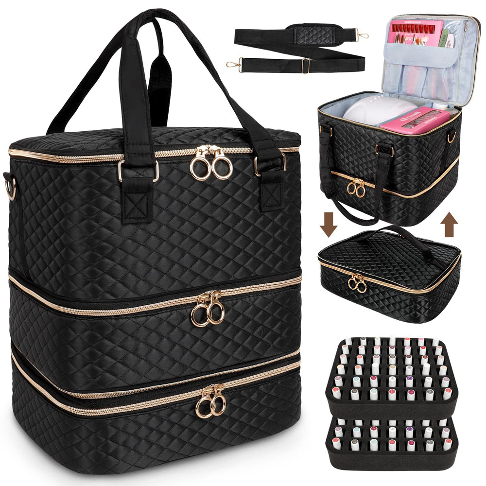 MZTXY nail polish organizer bag front view for travel-ready storage