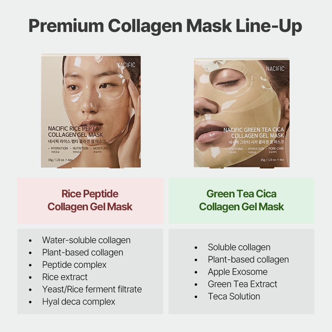 NACIFIC Rice Pepta Collagen mask reveals dewy, refreshed skin appearance