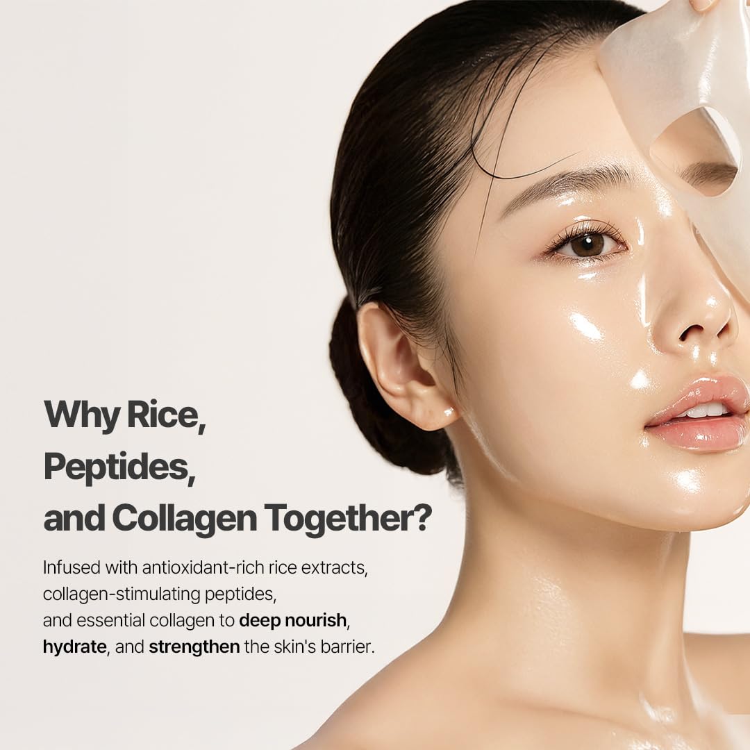 NACIFIC Rice Pepta Collagen mask close-up of translucent hydrogel texture