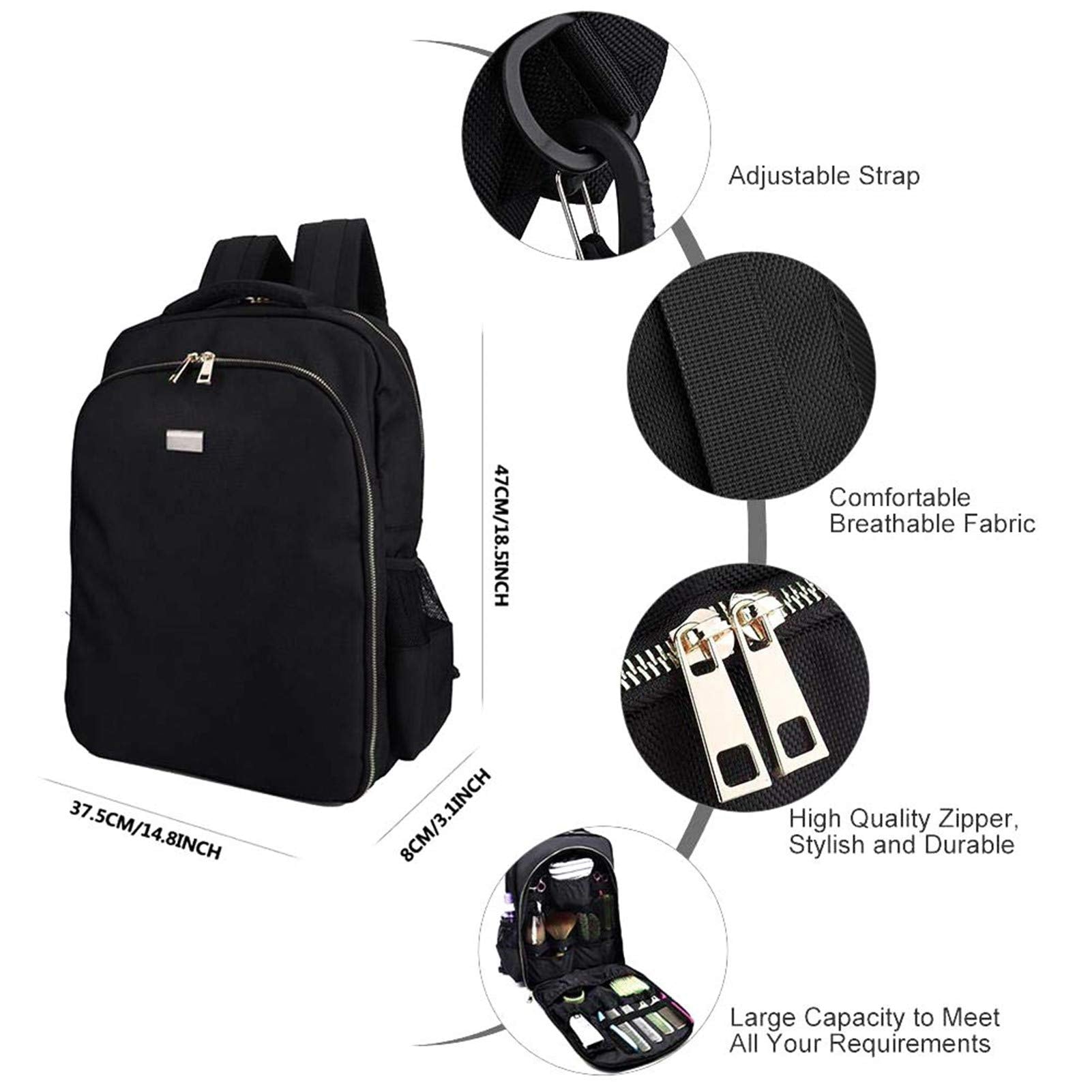 NADAENMF barber tools bag main compartments keeps scissors and combs secure