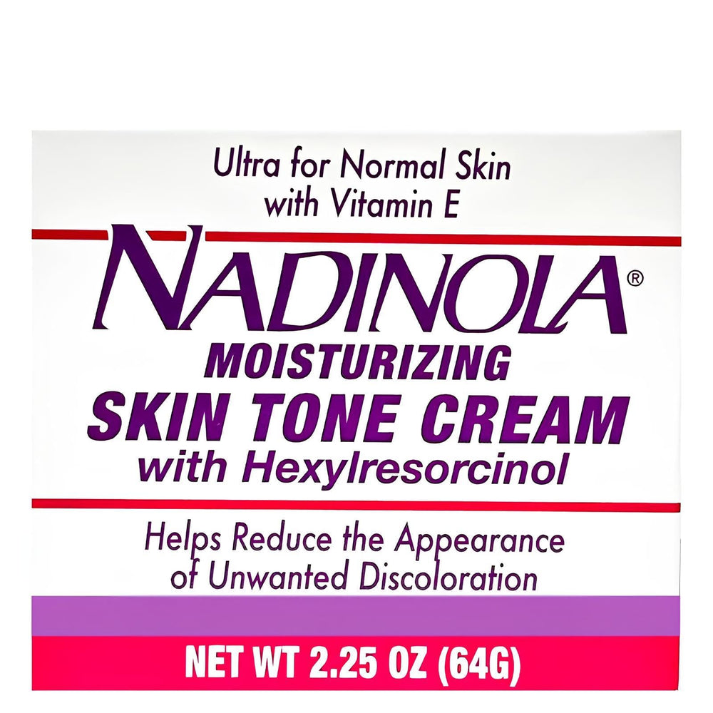 Nadinola crema tono piel con empaque compacto para uso diario.