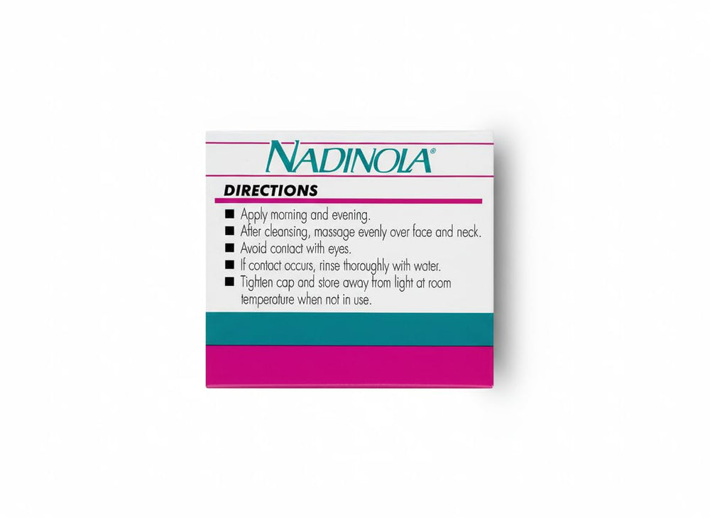 Nadinola label highlights niacinamide and hexylresorcinol ingredients