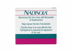 Nadinola packaging front showcasing premium skincare branding and jar design
