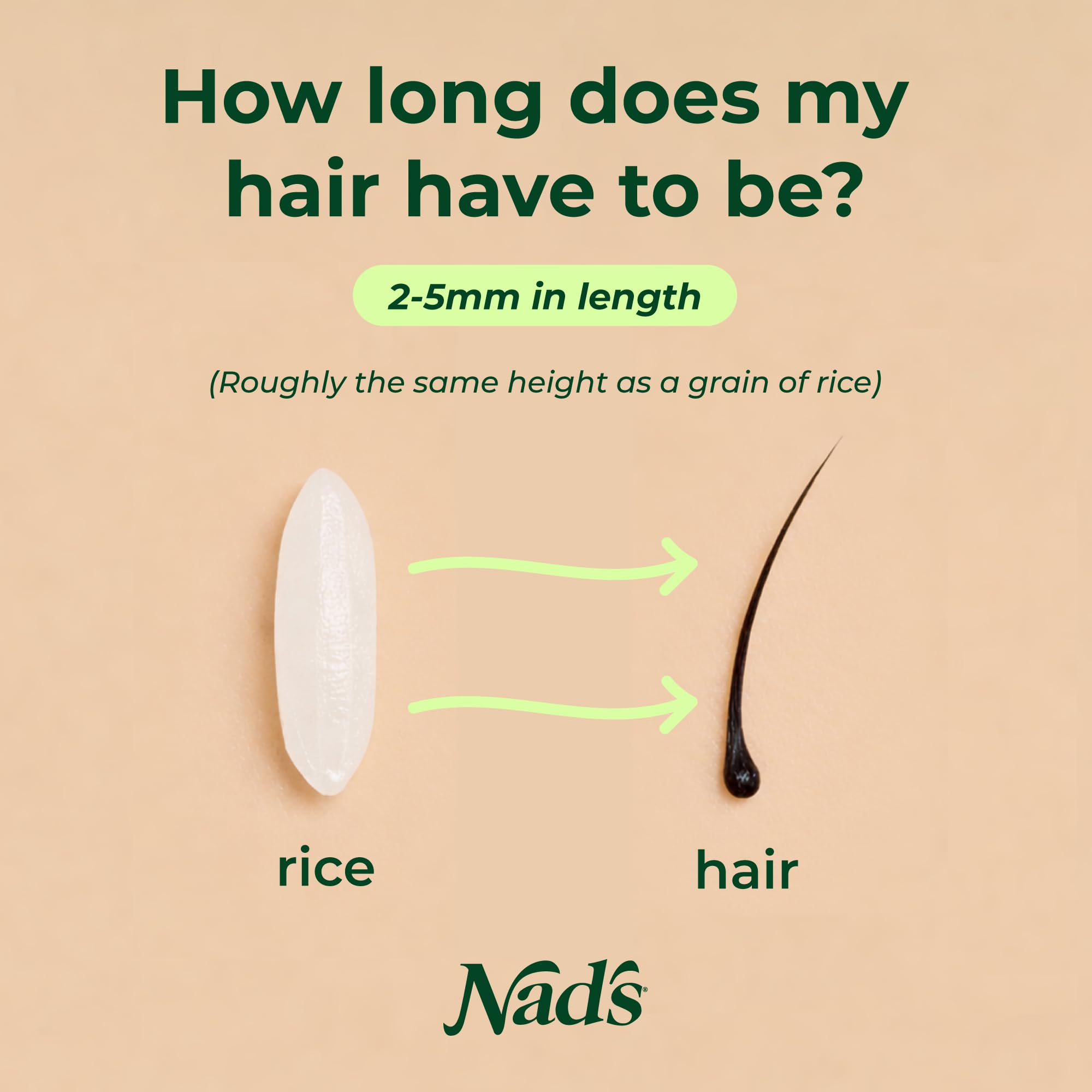 Nad's strip applied to skin demonstrating quick hair removal benefit