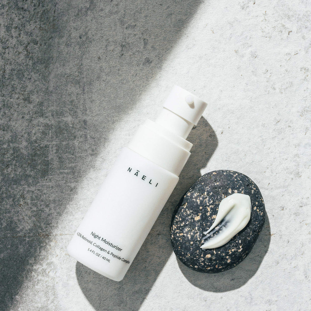 NAELI hyaluronic-acid-bottle-closeup hints at deeper hydration and plumper skin.