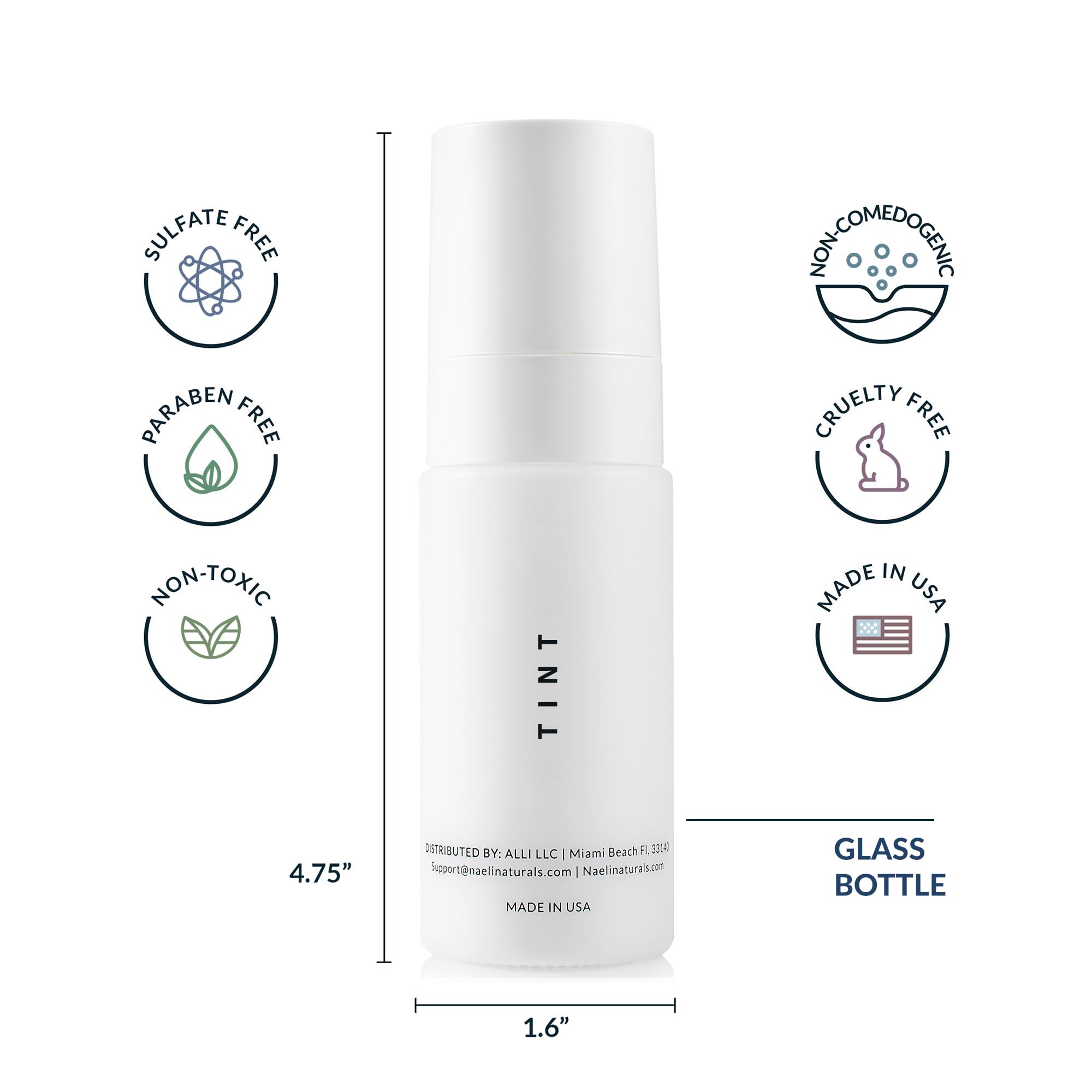 NAELI mineral sunscreen zinc oxide close-up highlights non-nano formula for UVA/UVB protection.