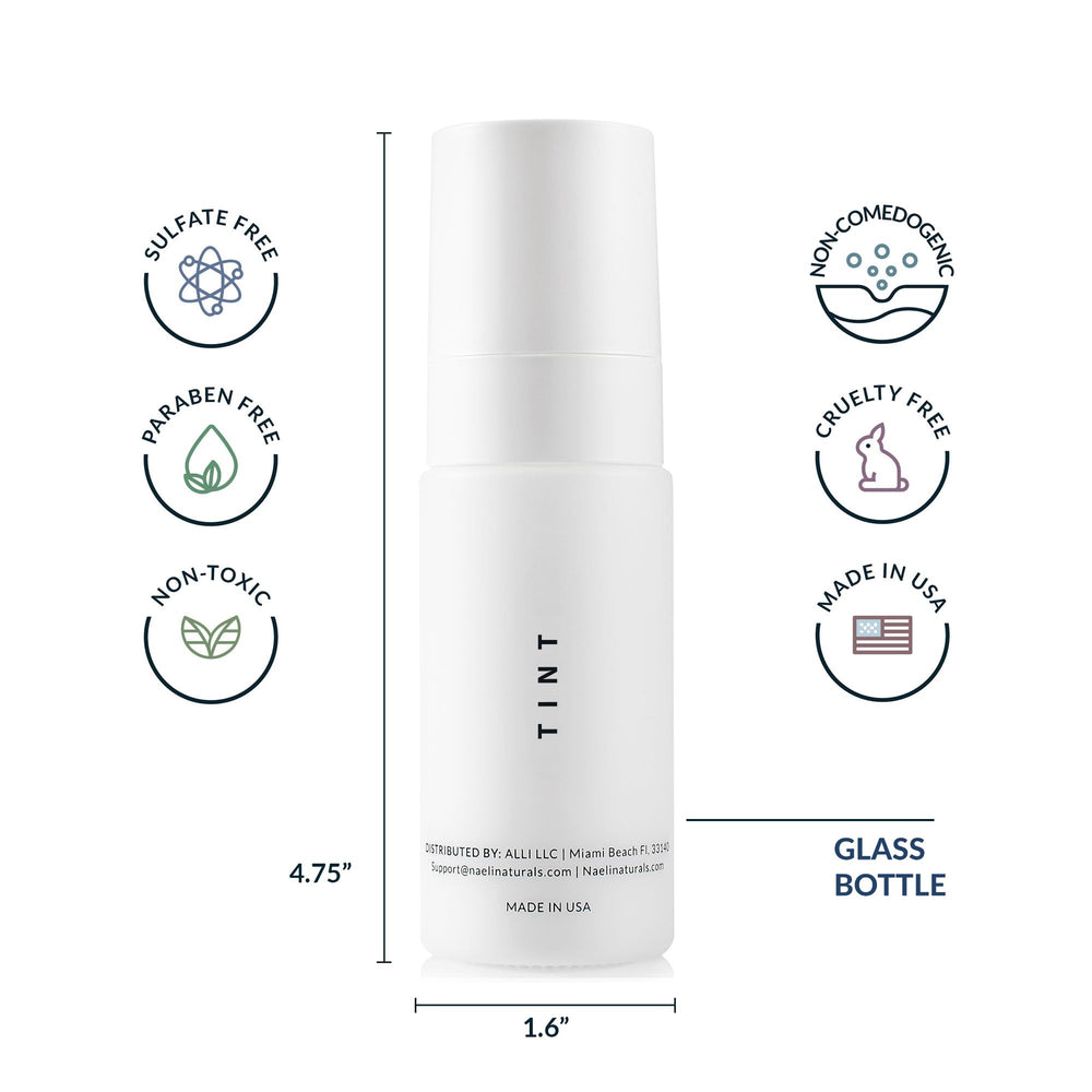 NAELI mineral sunscreen zinc oxide close-up highlights non-nano formula for UVA/UVB protection.