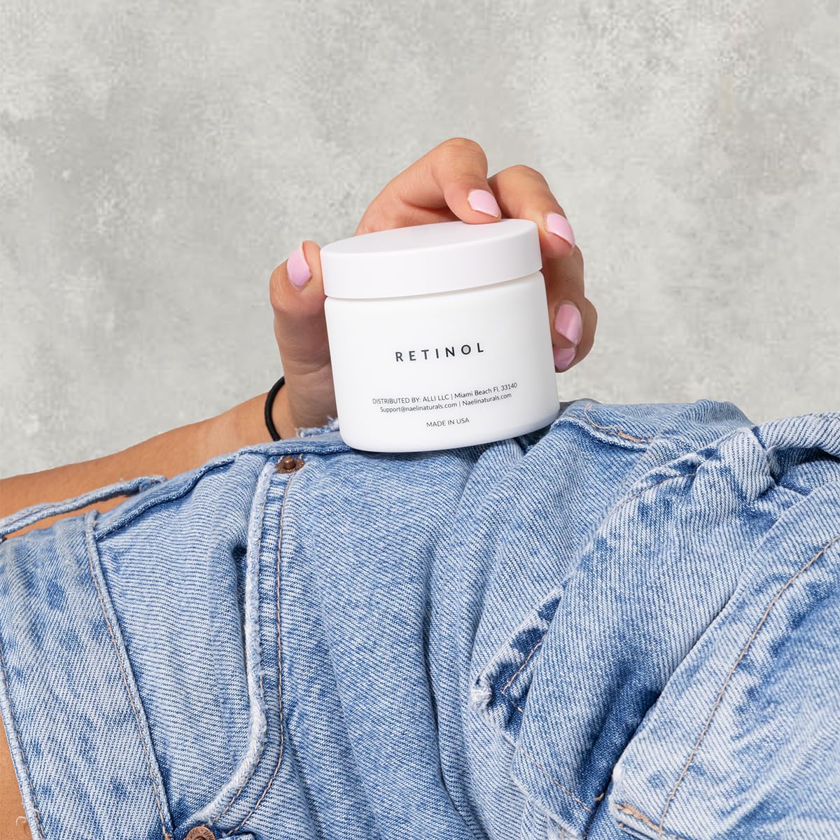 NAELI Retinoid Night Cream texture close-up highlighting smooth, plump skin