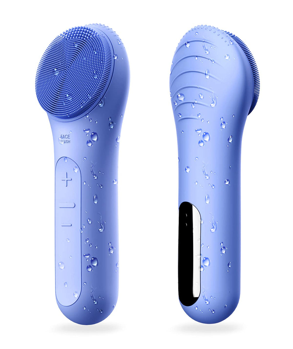 NågraCoola CLIE face brush showing usage with silicone-soft bristles for gentle cleansing