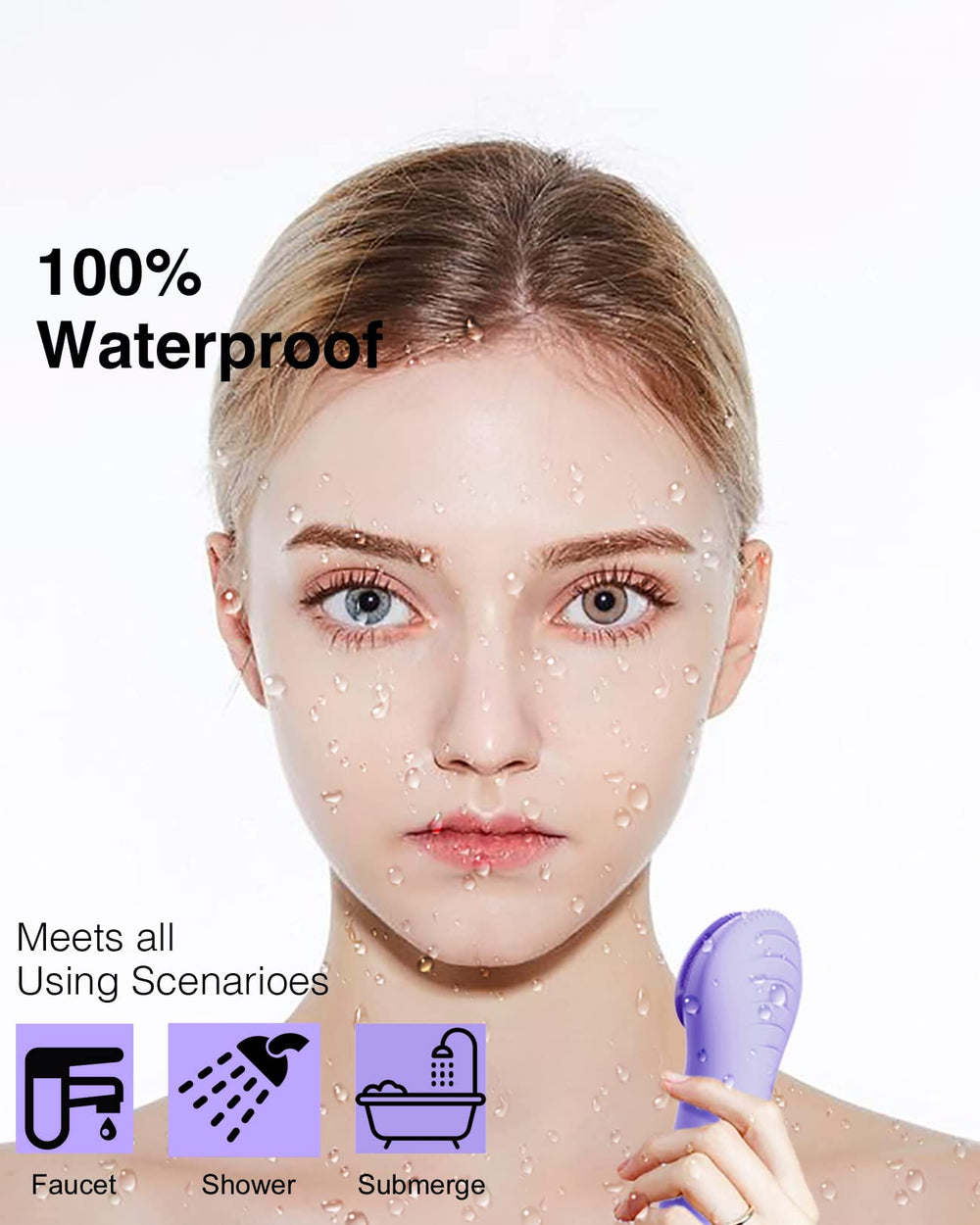 NågraCoola CLIE violet brush reverse ripple side supports product absorption with massage.