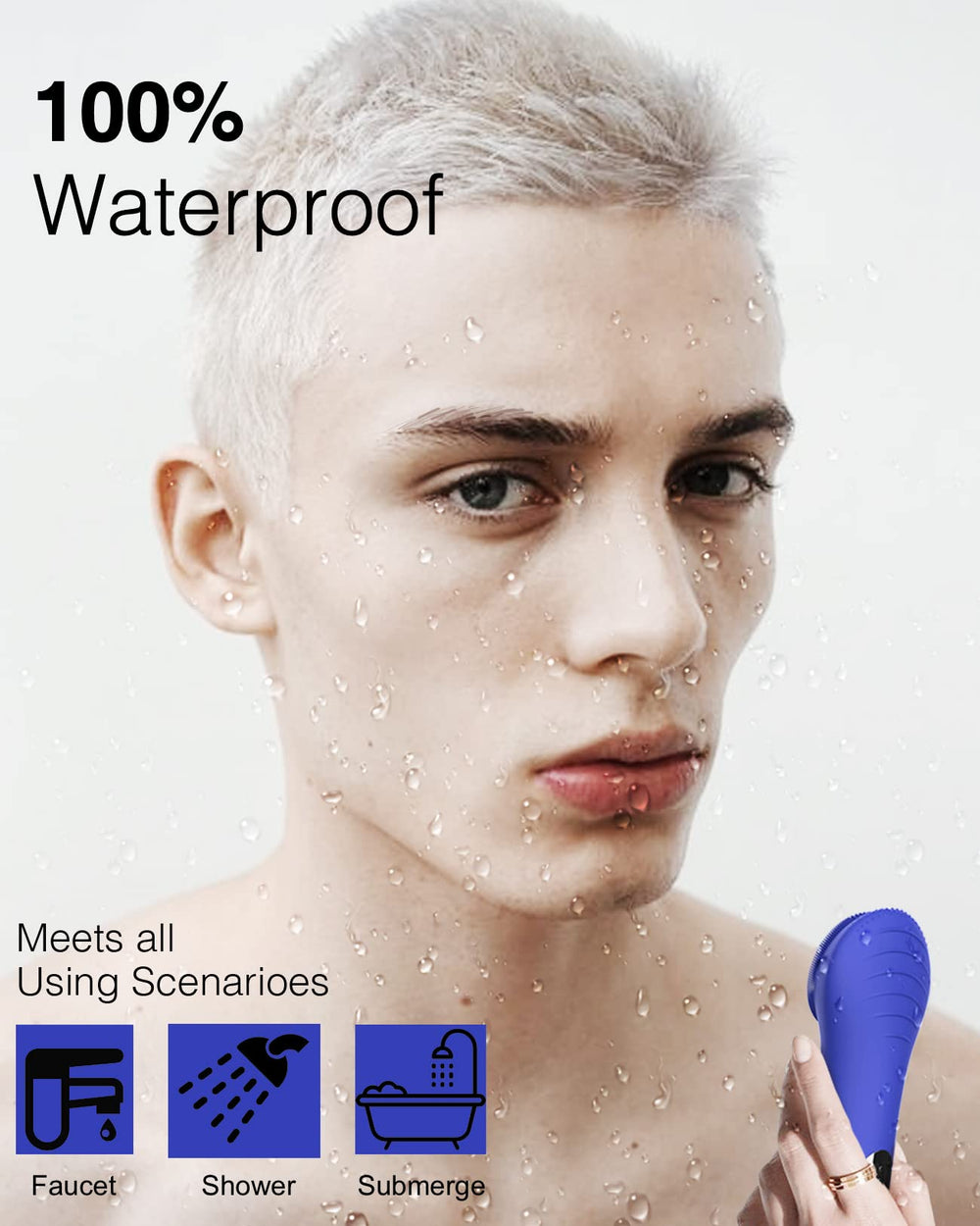 NågraCoola CLIE silicone-soft bristles close-up for gentle cleansing