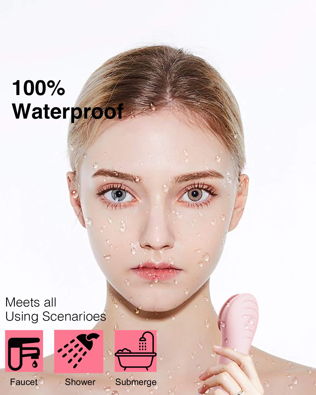 Nagacoola silicone bristles close-up highlighting pore-friendly exfoliation action.