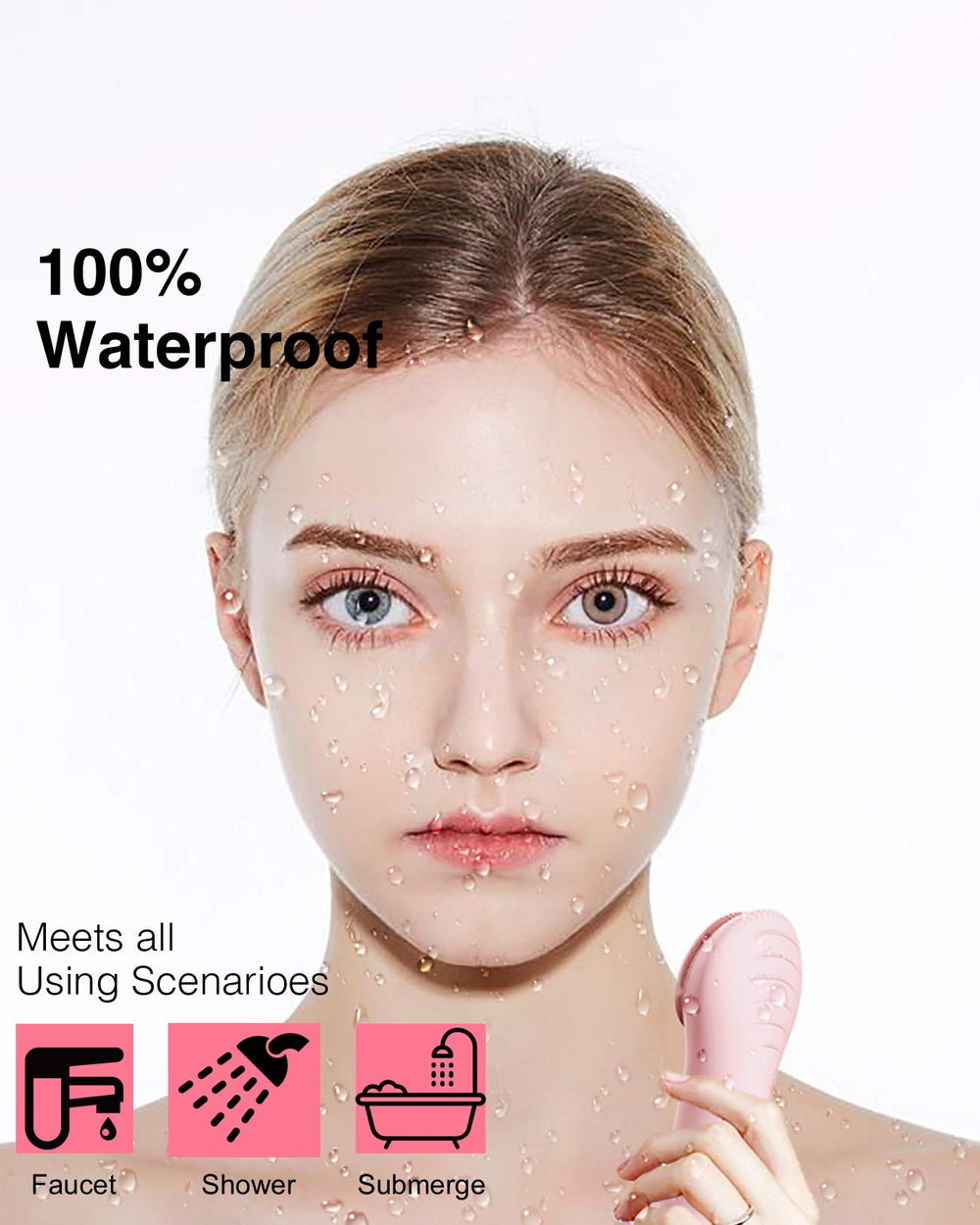 Nagacoola silicone bristles close-up highlighting pore-friendly exfoliation action.