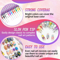 Nail Art Pens 0.5mm tip close-up for precise lines