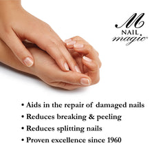 Nail Magic base coat application on nails provides protective prep