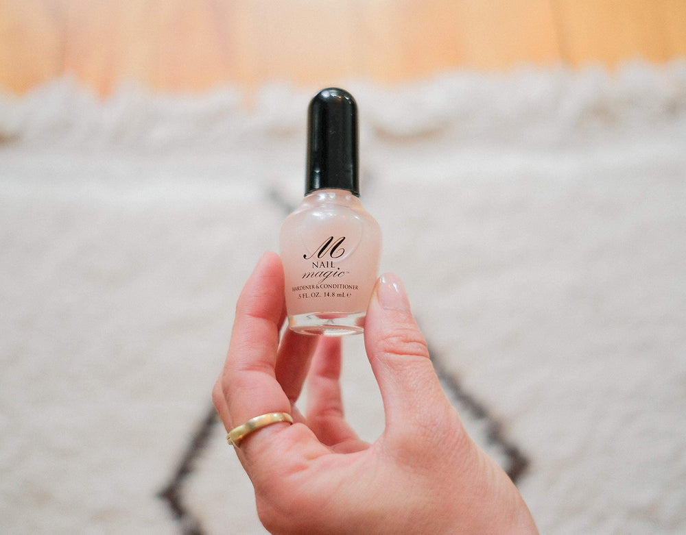 Nail Magic clear top coat on nails adds lasting shine and protection