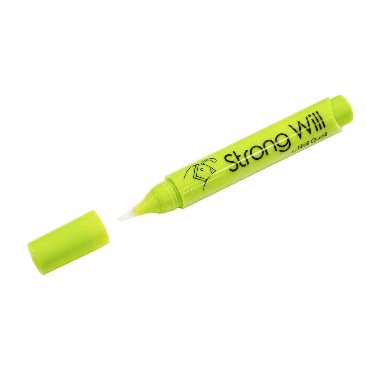 Nail Quail Strong Will pen front label shows discreet, quick-use packaging for busy days.