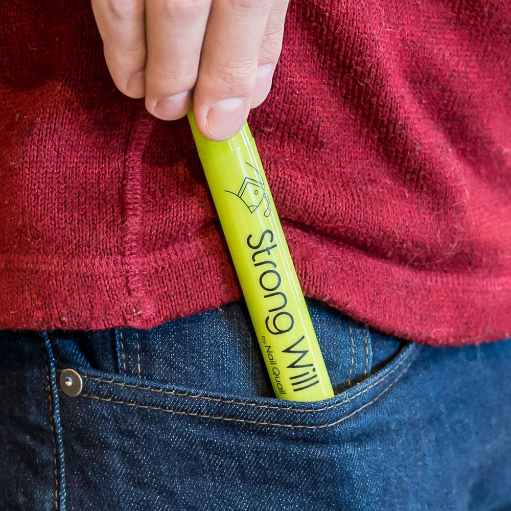 Nail Quail Strong Will on-the-go application demonstrates quick, one-handed use.