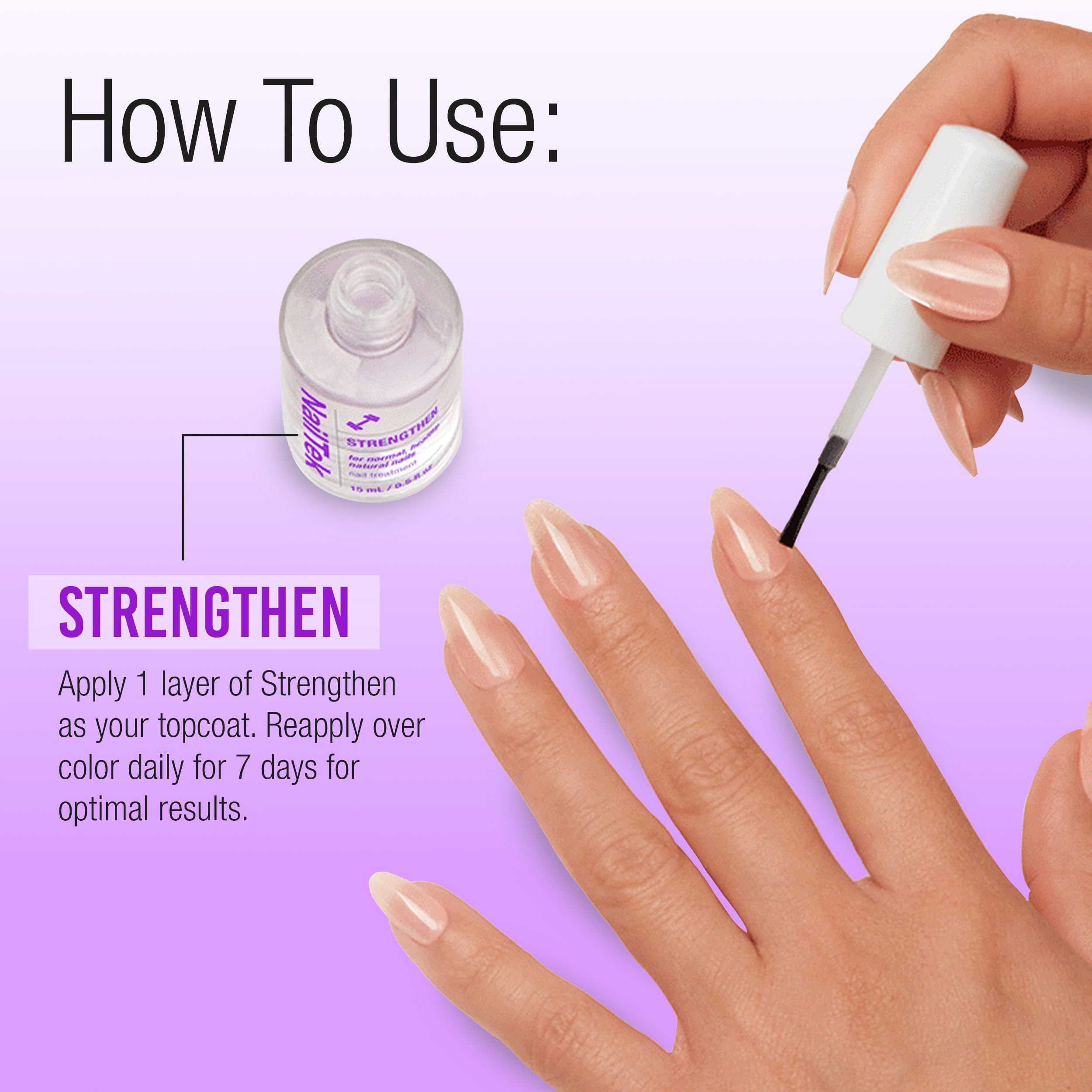 Nail Tek Formula 4 Xtra finished nails after treatment with improved resilience.