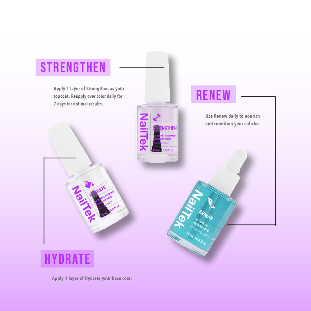 Nail Tek Rescue nails before after shows improved appearance