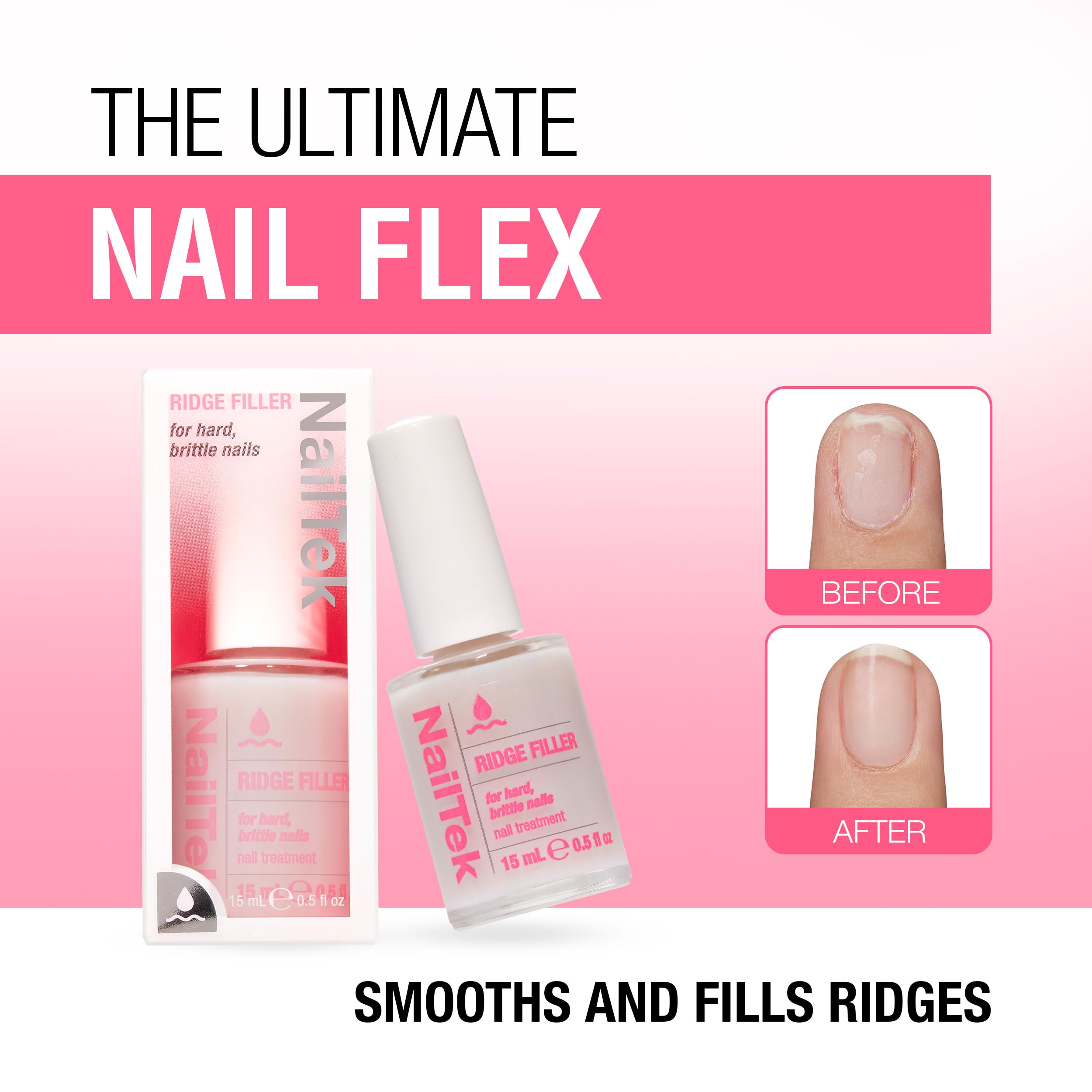Nail Tek Ridge Filler Formula 3 closeup texture reveals micro fibers filling ridges for evenness