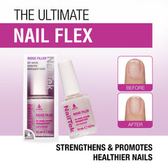 Nail Tek Ridge Filler Formula 4 clear finish on nail surface with natural look