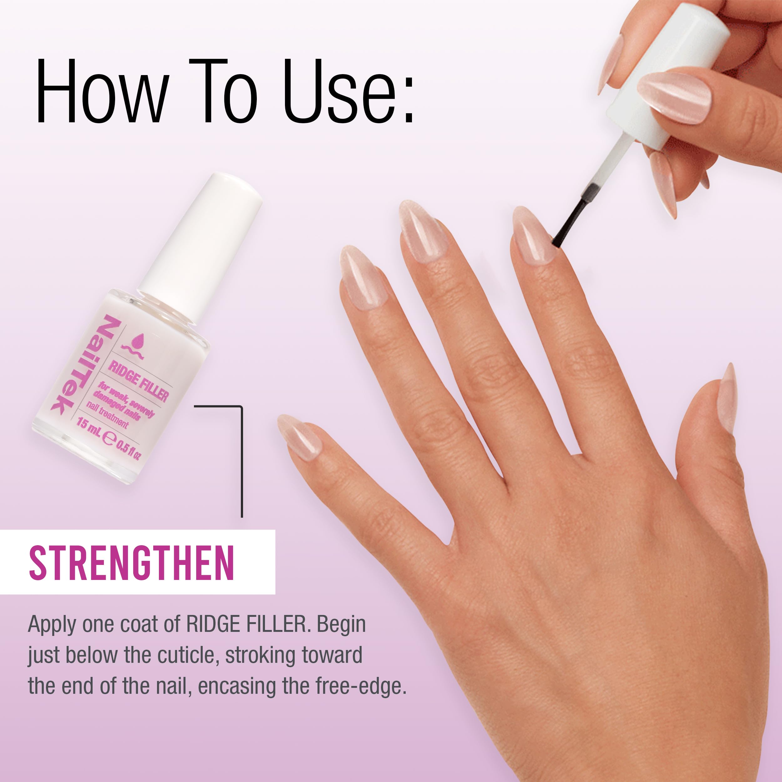Nail Tek Ridge Filler Formula 4 polish adhesion demonstration for longer wear