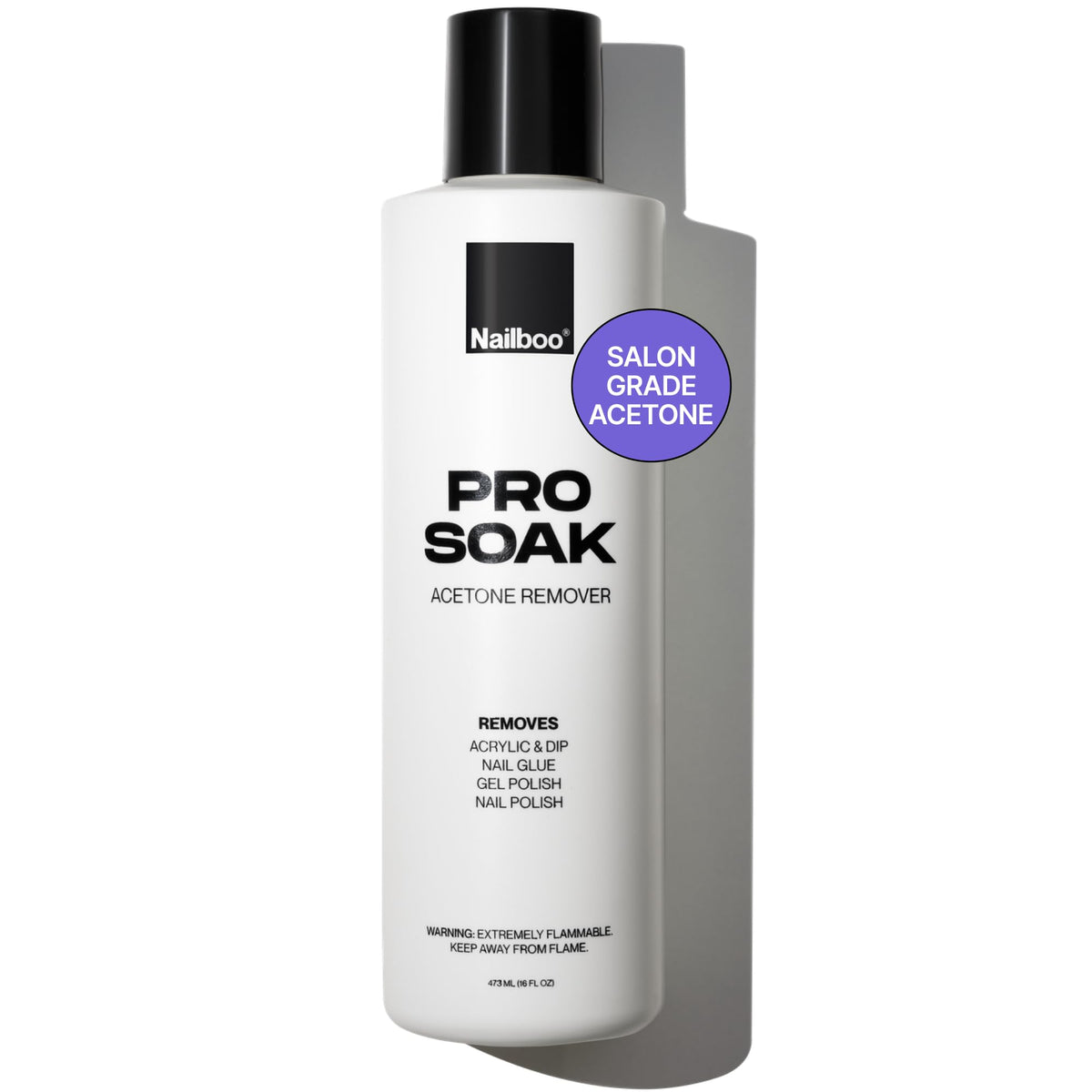 Nailboo 100% acetone bottle pour for quick polish removal