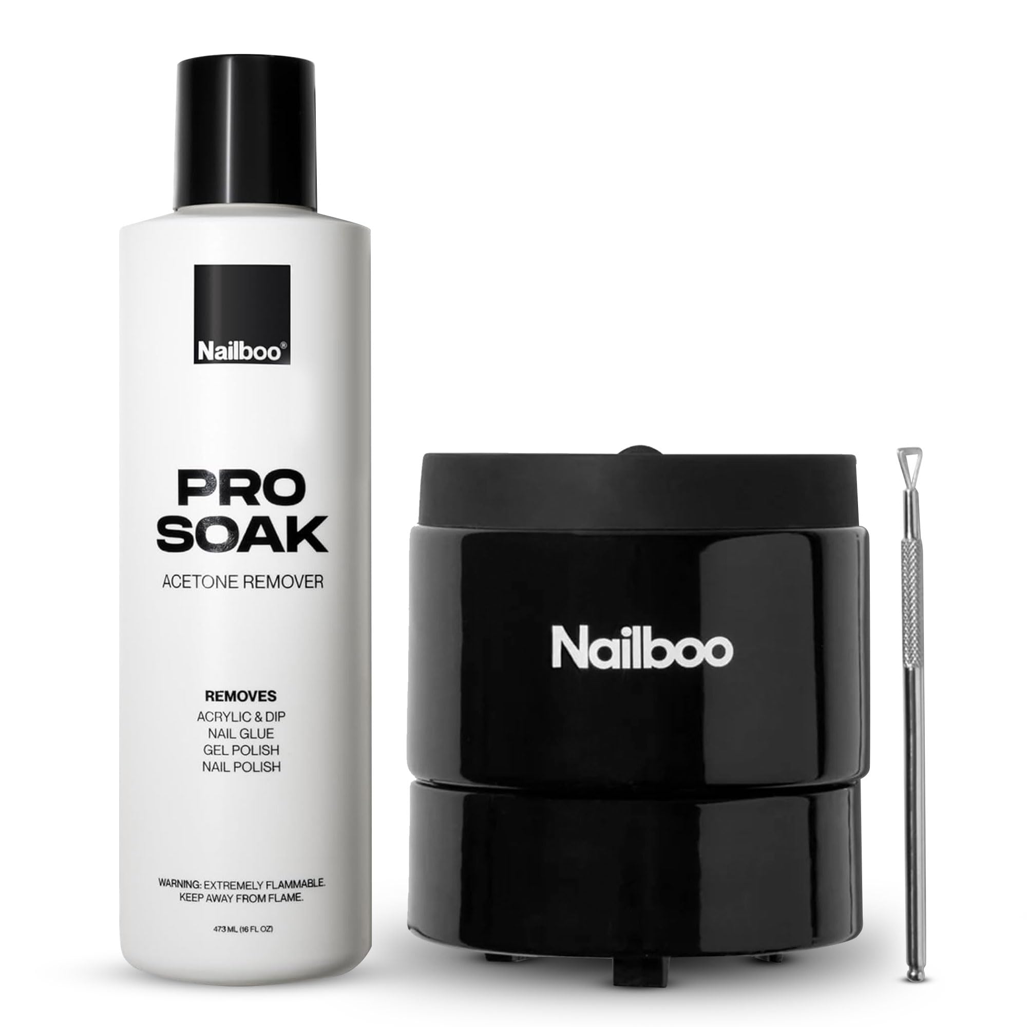 Nailboo acetone 16oz bottle for at-home professional removal