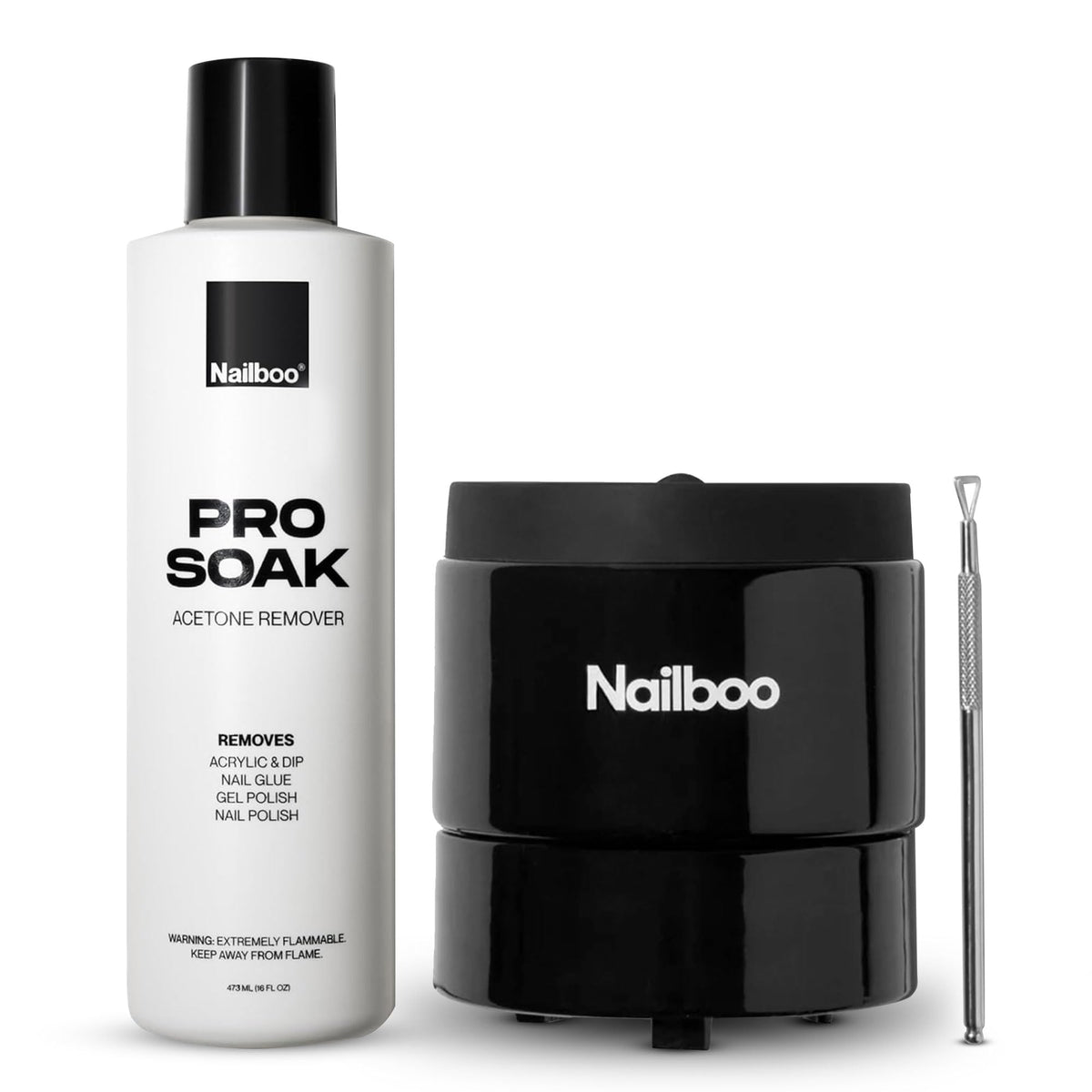 Nailboo acetone 16oz bottle for at-home professional removal