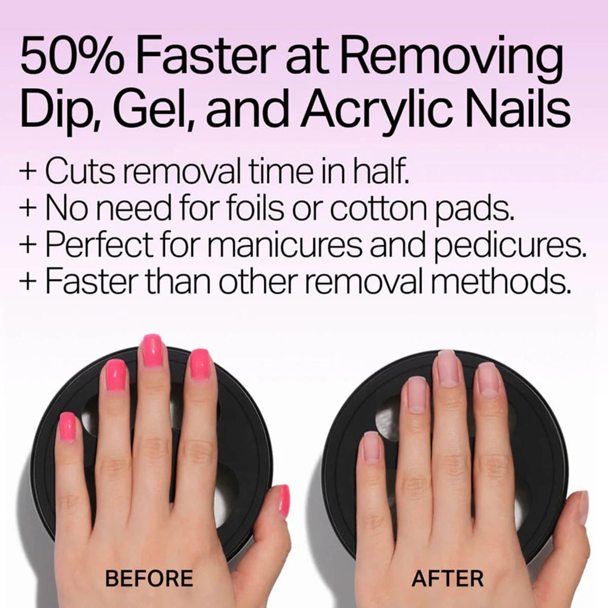 Nailboo electric removal system in use on nails