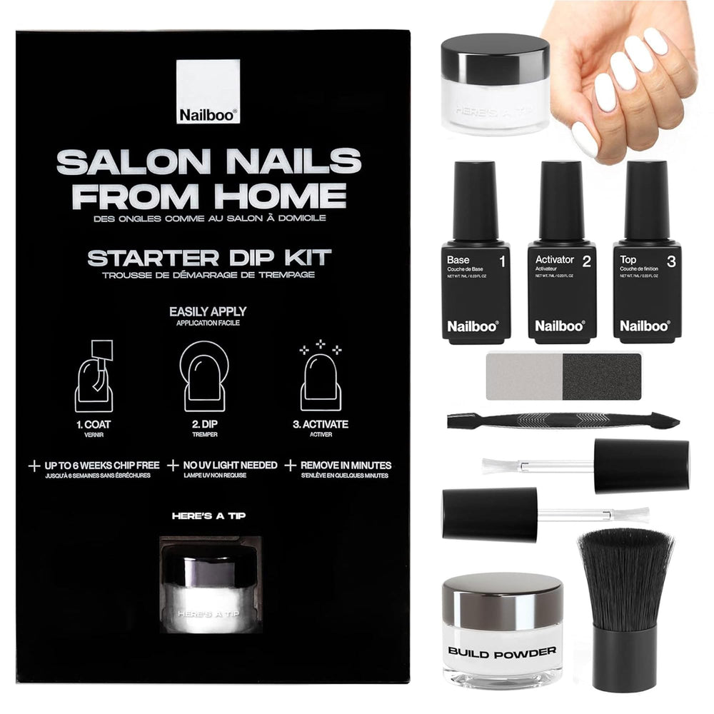 Nailboo Here's a Tip starter kit box open for at-home manicure options