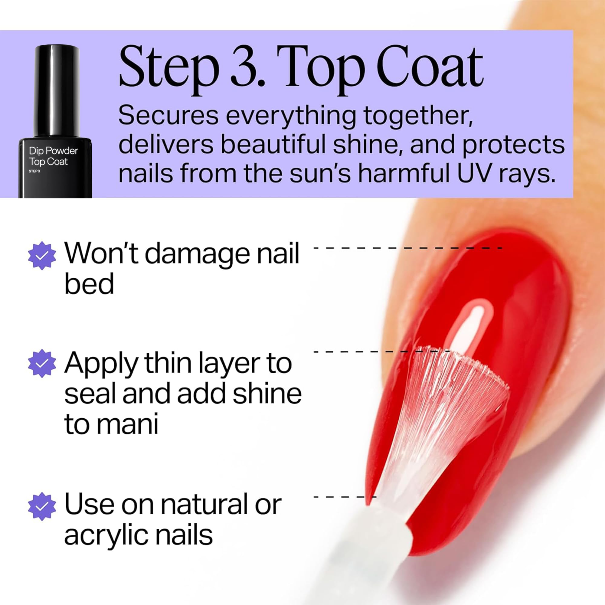 Nailboo no-lamp-needed drying for at-home manicure convenience.
