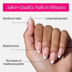 Nailboo press-on nails on display showcasing a salon look in minutes
