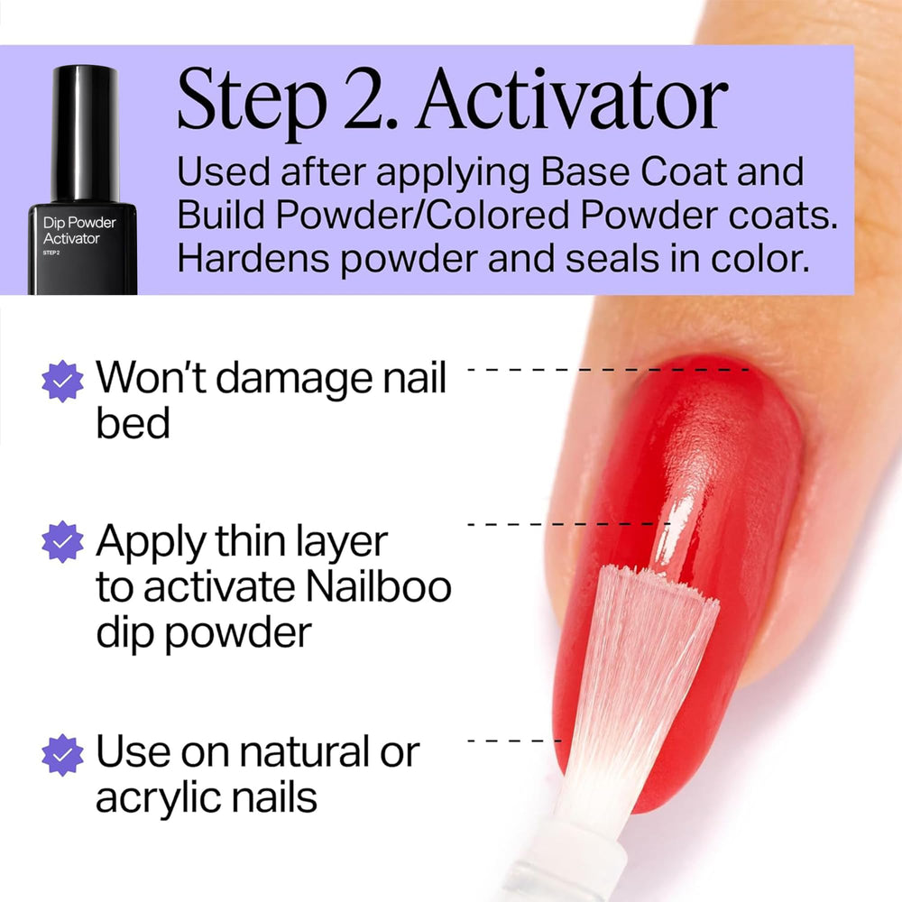 Nailboo top coat adds brilliant shine and color sealing.