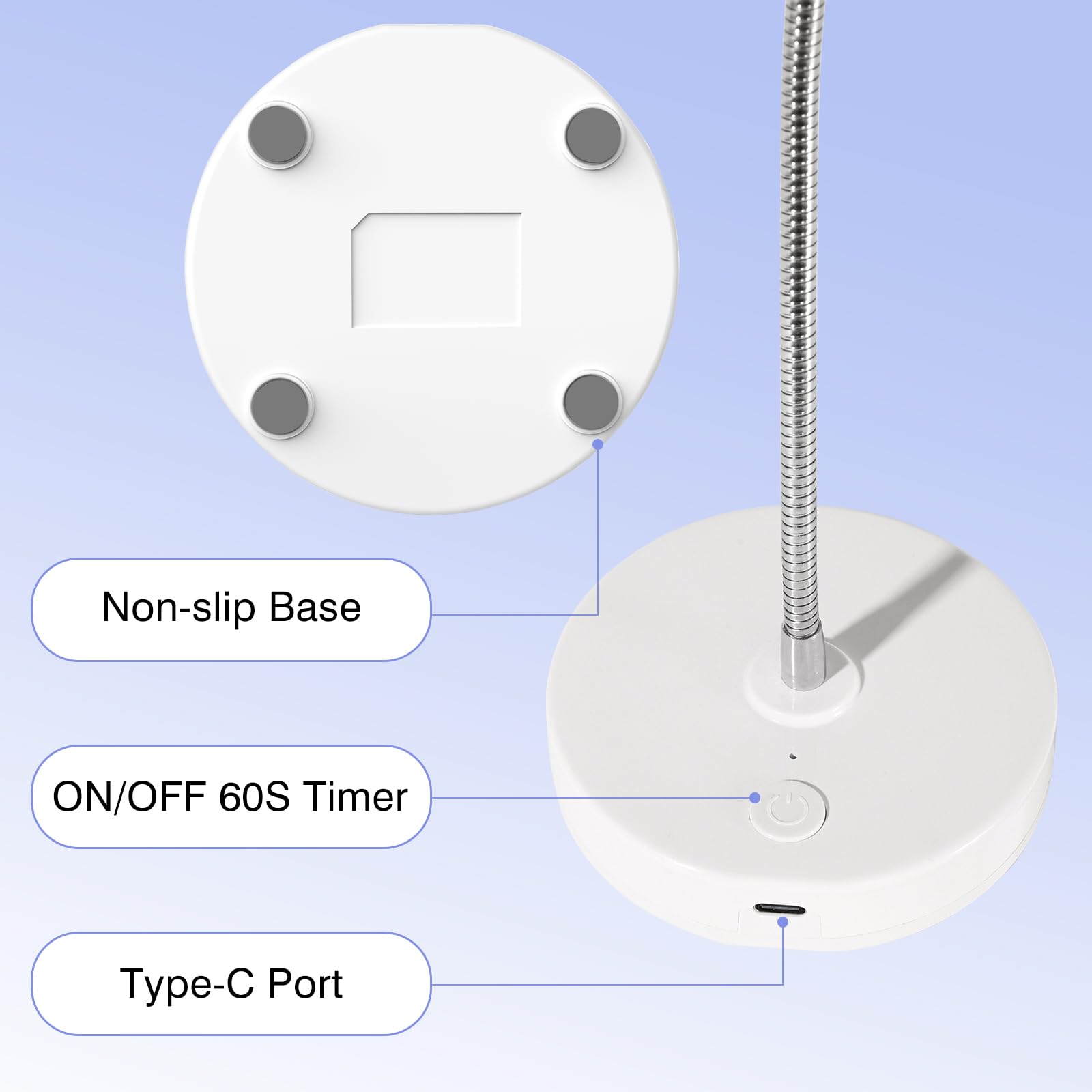NailFace Flash Cure Lamp base-stability keeps polishes steady during polish.