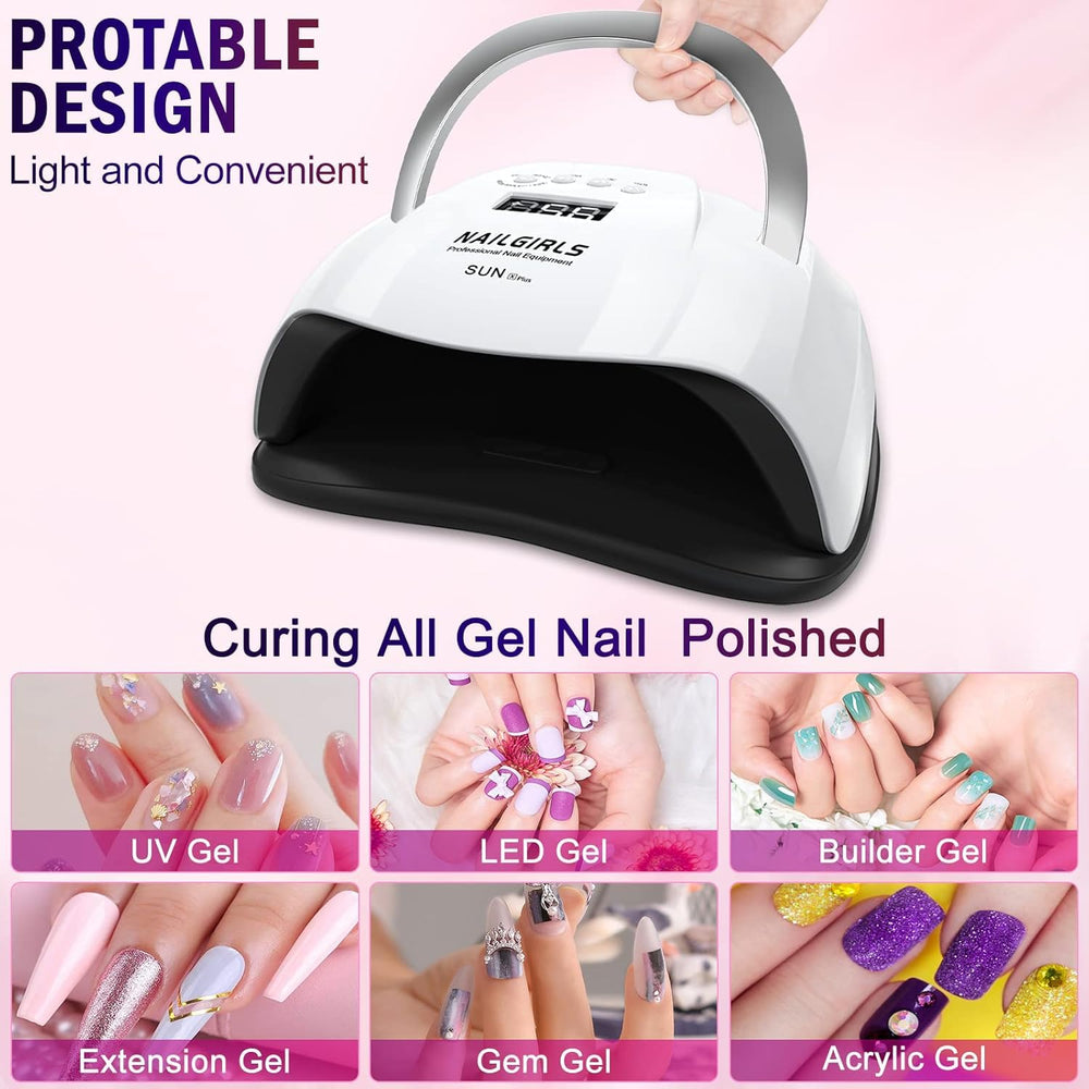 NAILGIRLS UV LED Nail Lamp portable handle for effortless transport