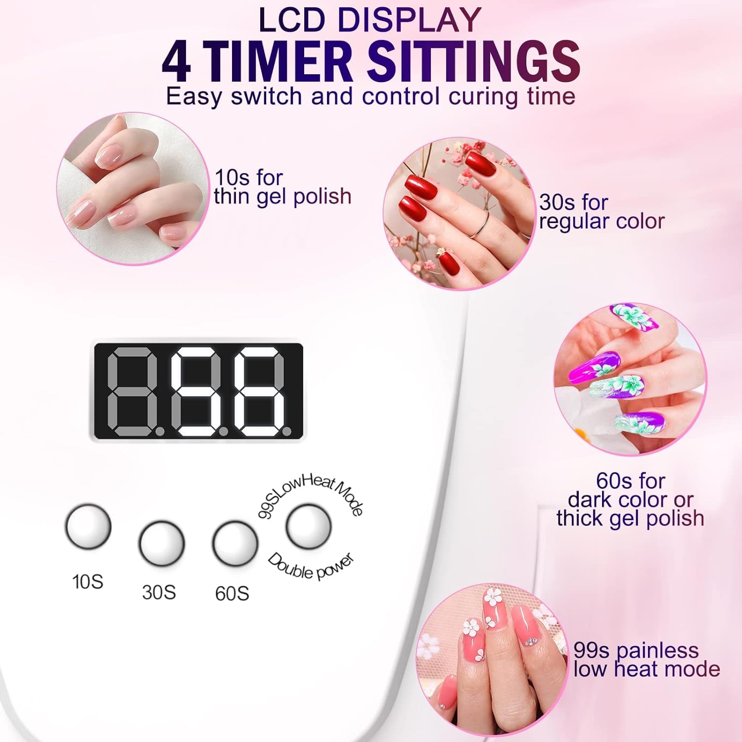 NAILGIRLS UV LED Nail Lamp smart infrared sensor auto on/off during use