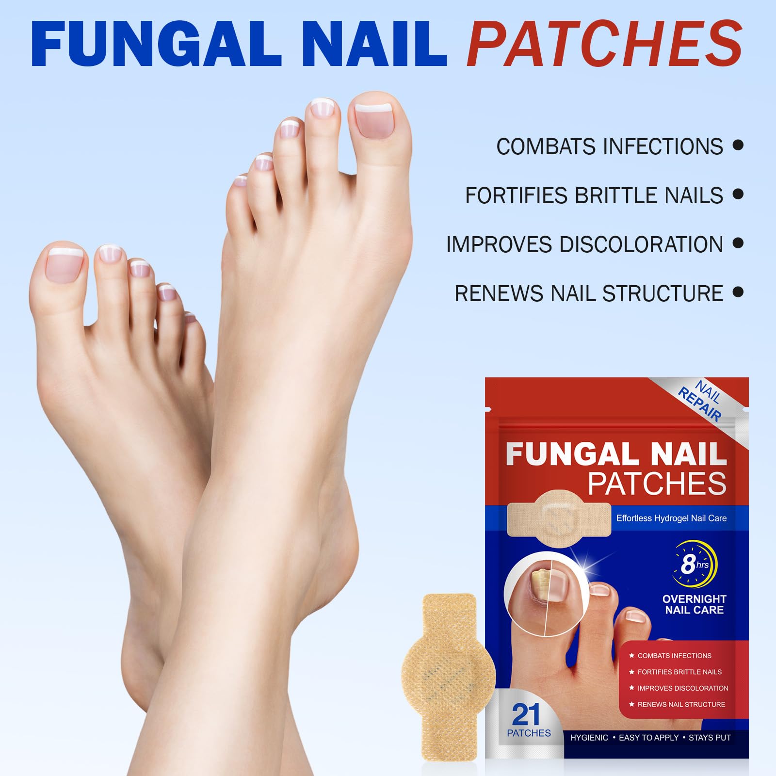 Nail Patches overnight-application shows easy night routine for nails