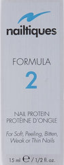 Nailtiques Formula 2 label close-up reveals the protein formula for nail growth.