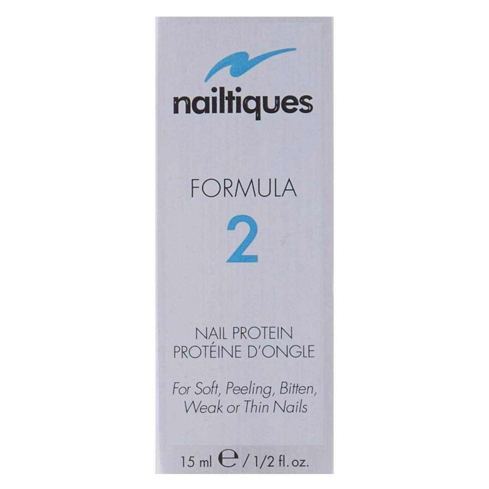 Nailtiques Formula 2 applicator brush ready for quick, clean application of nail protein.